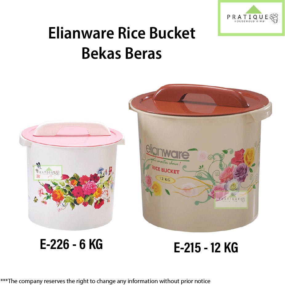 6kg & 12kg Elianware Rice Bucket Rice Storage / Bekas Beras