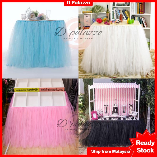 Baby Blue Tutu Tulle Table Skirt Birthday Party Decoration