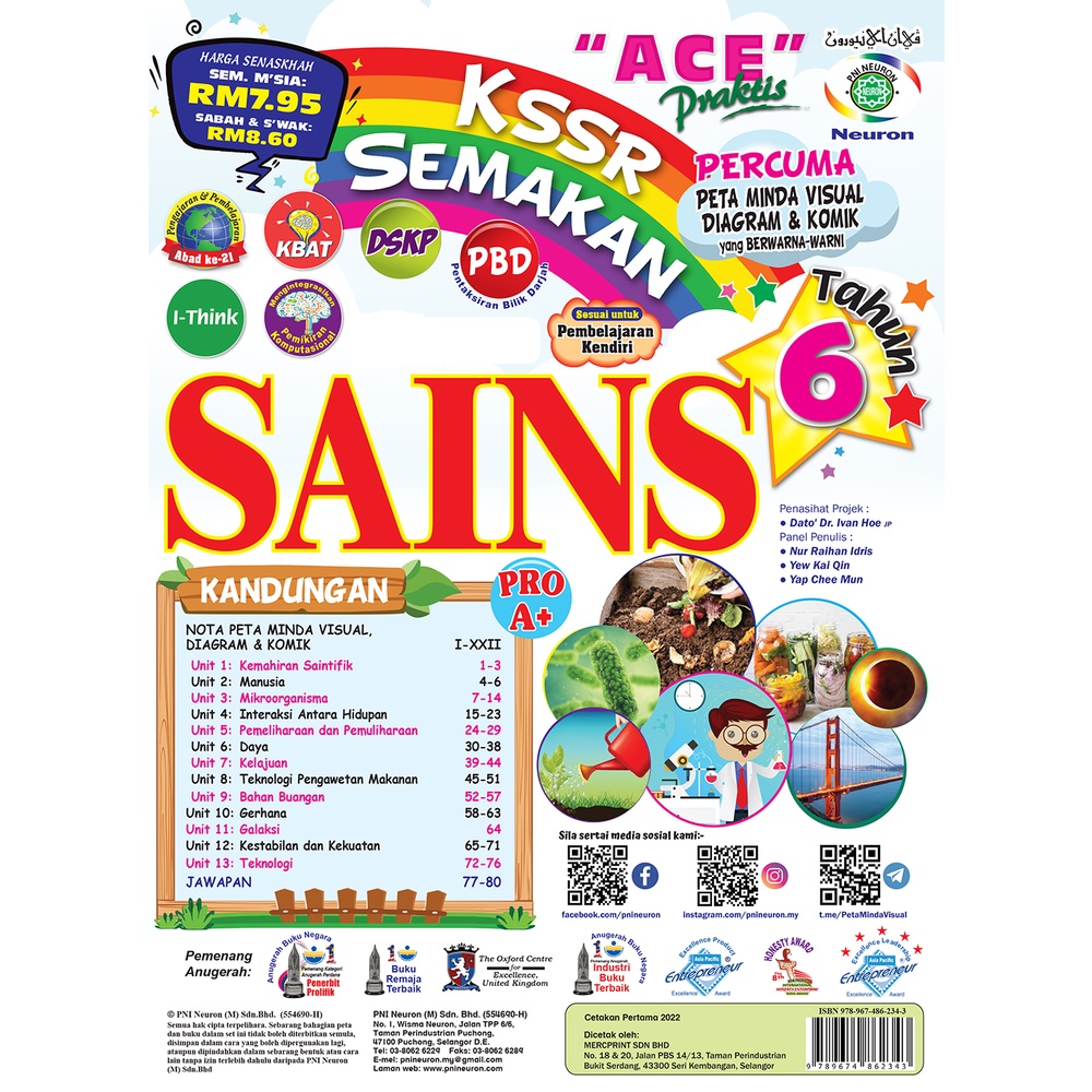 NEW!! (SILIBUS 2022) ACE Praktis KSSR Semakan Sains Tahun 6  Shopee
