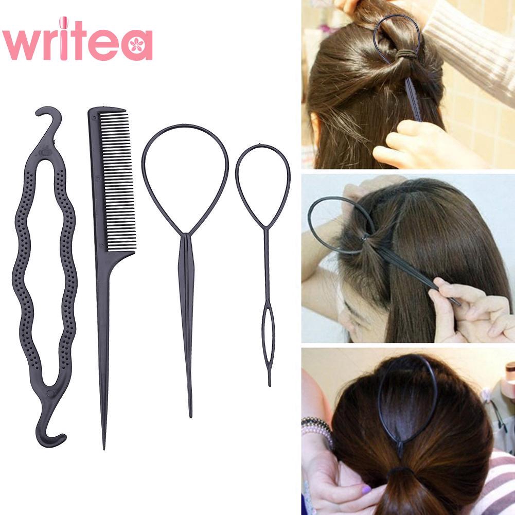 Ready Stock 2 4pcs Hair Care Styling Tools Ponytail Hair Bun