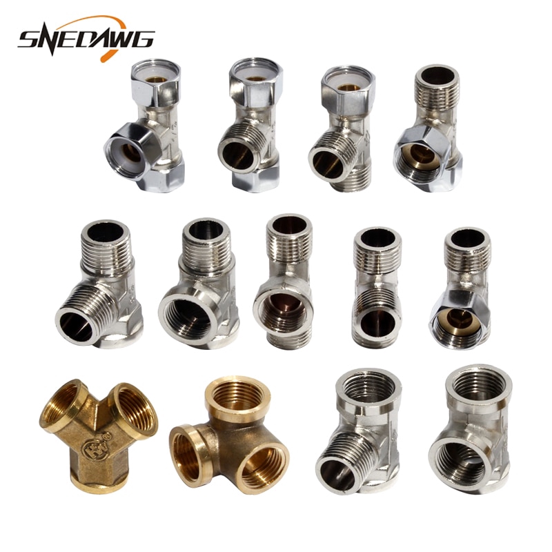 Y Type Copper Pipe Fitting Connector 20mm Male Thread
