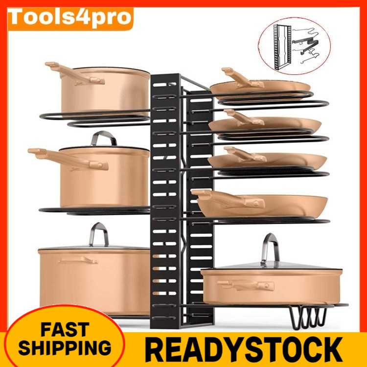 Pan Organizer Pot Rack Organizer Adjustable Pan Rack for Kitchen