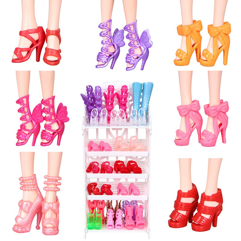 High Heels Sandal Shoes Accessory Barbie Shoe Rack Cabinet For 12 Inch Doll Gift Shopee Malaysia