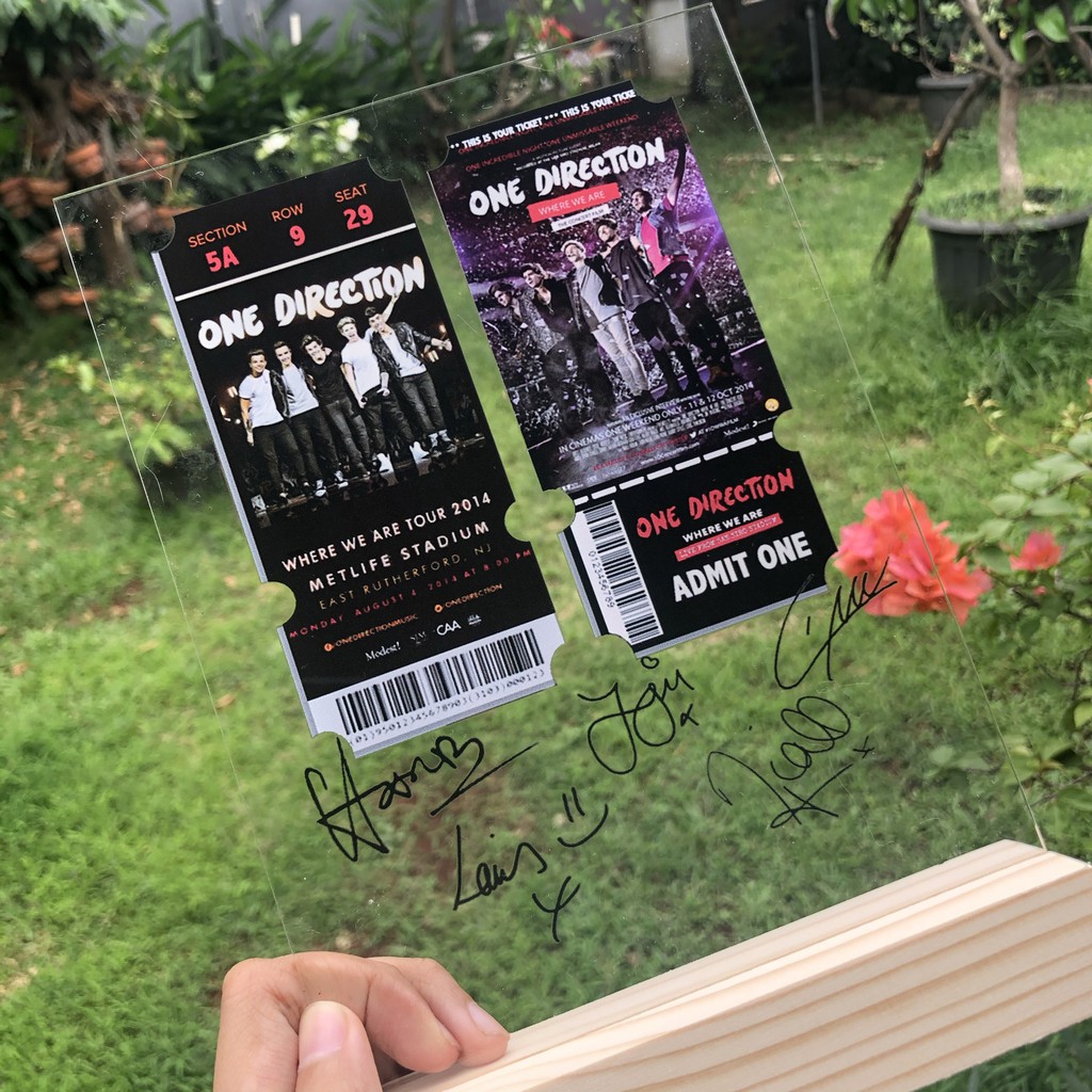 One Direction Ticket Acrylic Decor