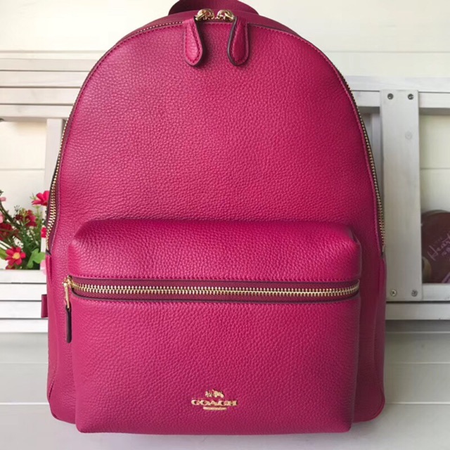 coach pebble leather backpack