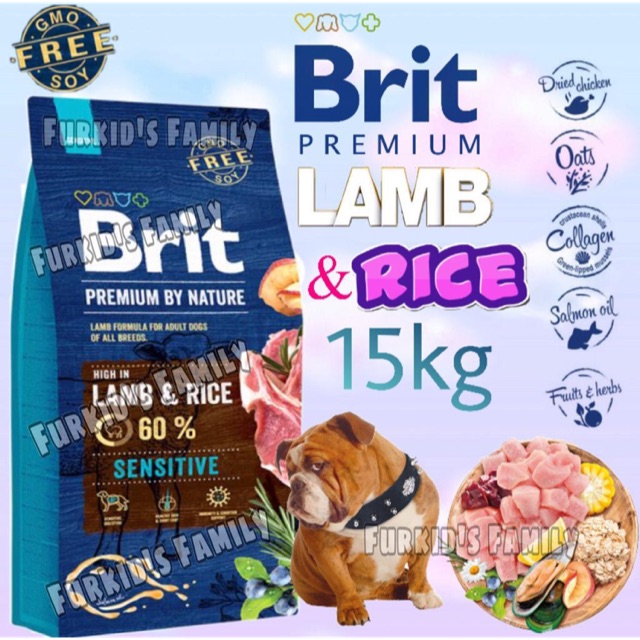 brit premium sensitive lamb & rice