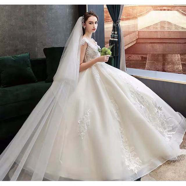 Wedding Dress Haig Waist Wedding Gown For Pregnant Women Shopee