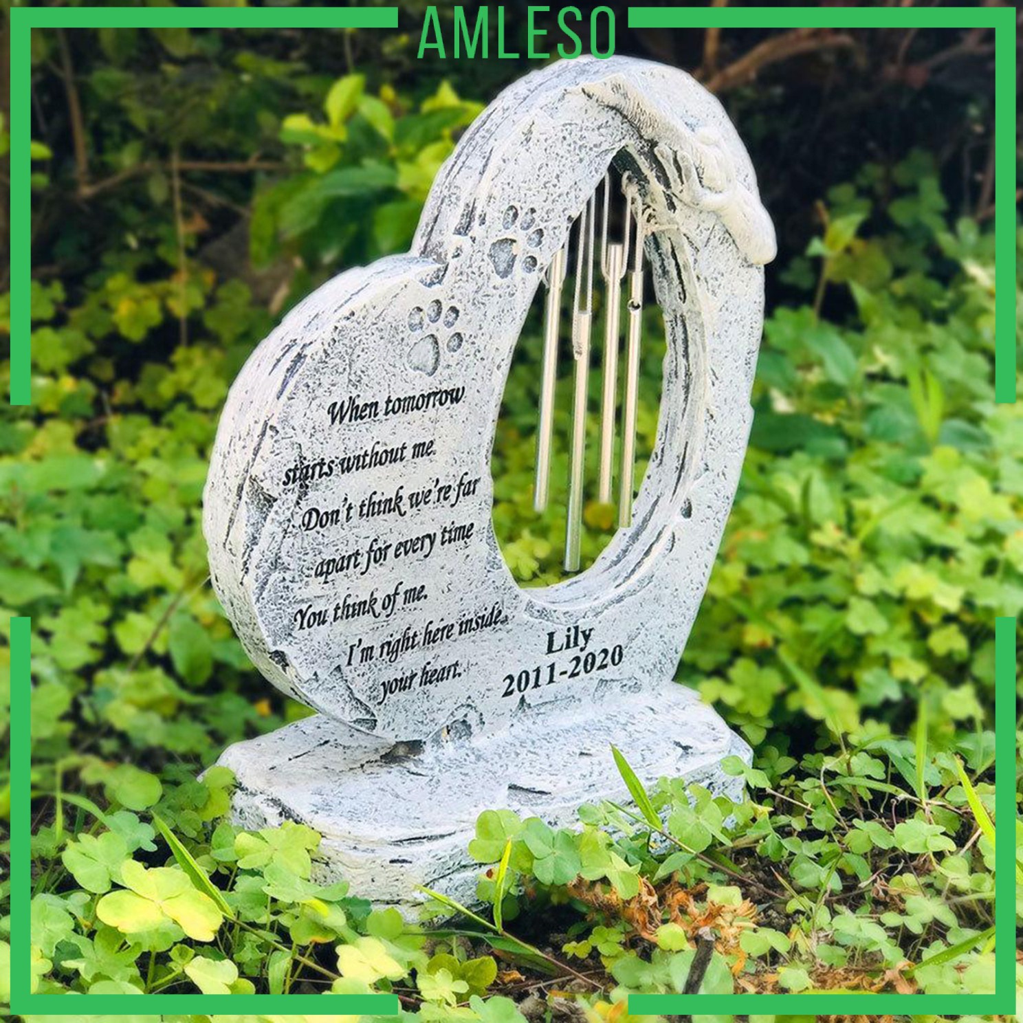 Amleso Pet Memorial Stone Grave Marker For Dog Or Cat Pet Dog Garden Stone For Outdoor Shopee Malaysia