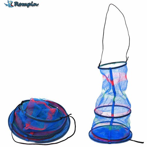 25 * 65cm Mini Fishing Basket Three Tiered Collapsible Colorful lightweight Portable Crab Lobster Shrimp Fish Storage