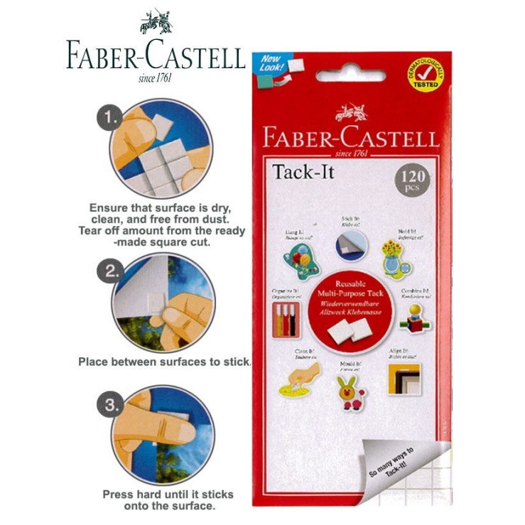 Faber Castell TACKIT / Tack it / Reusable Self Adhesive (120pcs/Pack