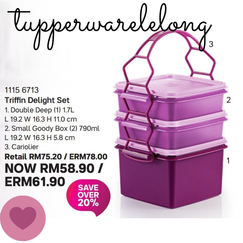 Tupperware Brands Triffin Delight Set - Ready Stock
