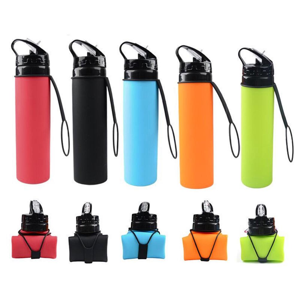 Collapsible Water Bottle Outdoor Folding Silicone Cup Travel Sports  Portable Kettle 600ml Drinking Bottle | Shopee Malaysia