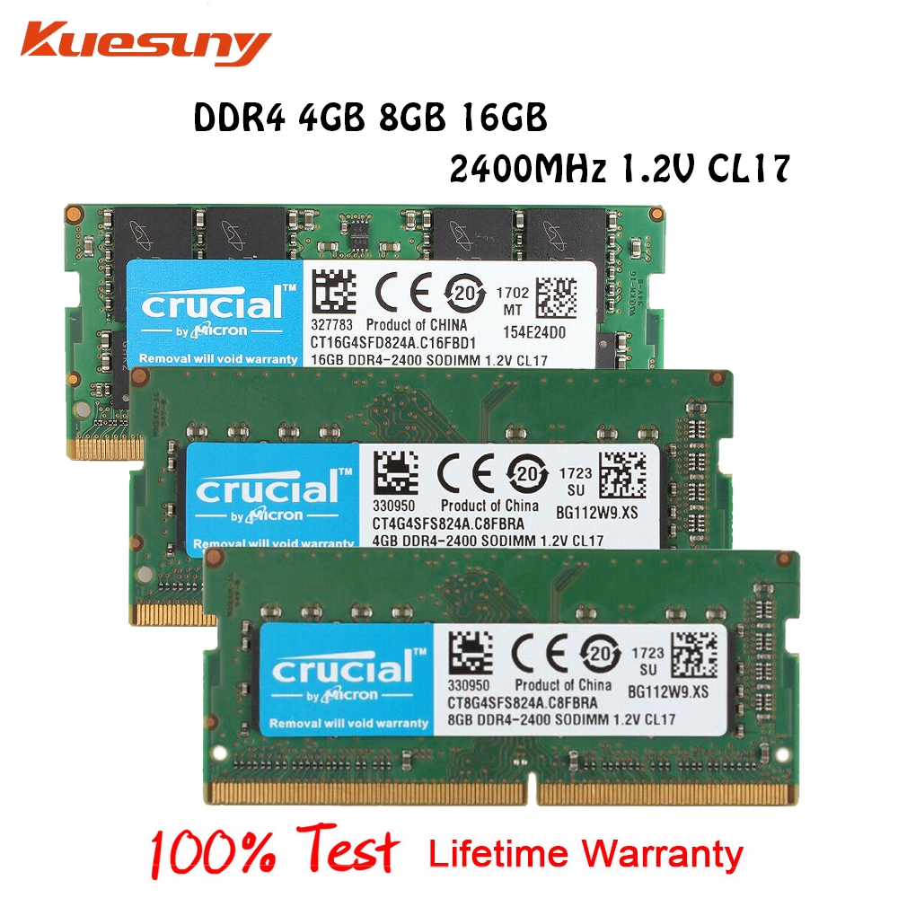 Crucial 4 8 16gb Pc4 190 Ddr4 2400mhz Pc4 2400t So Dimm Laptop Ram Memory Lifetime Warranty Shopee Malaysia