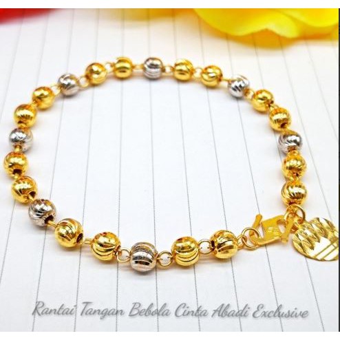 Emas 916 Rantai Tangan Bebola Cinta Abadi Exclusive