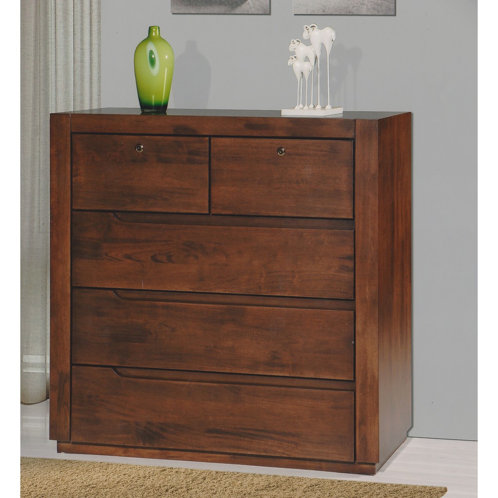 Chest Drawer 5 Drawer Solid Wood Ready Stock Shopee Malaysia