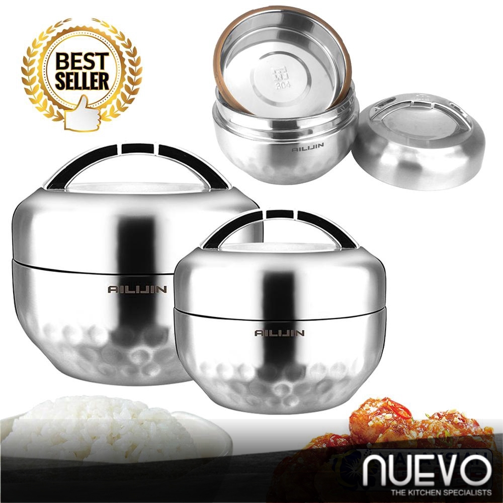Nuevo Lunch Box (2 Layer) SUS304 Stainless Steel Lunch Box Thermos