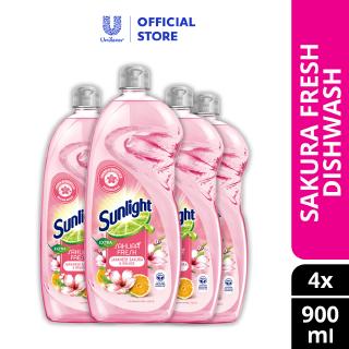 Image of Sunlight Extra Dishwashing Liquid Sakura Fresh 900ml X 4