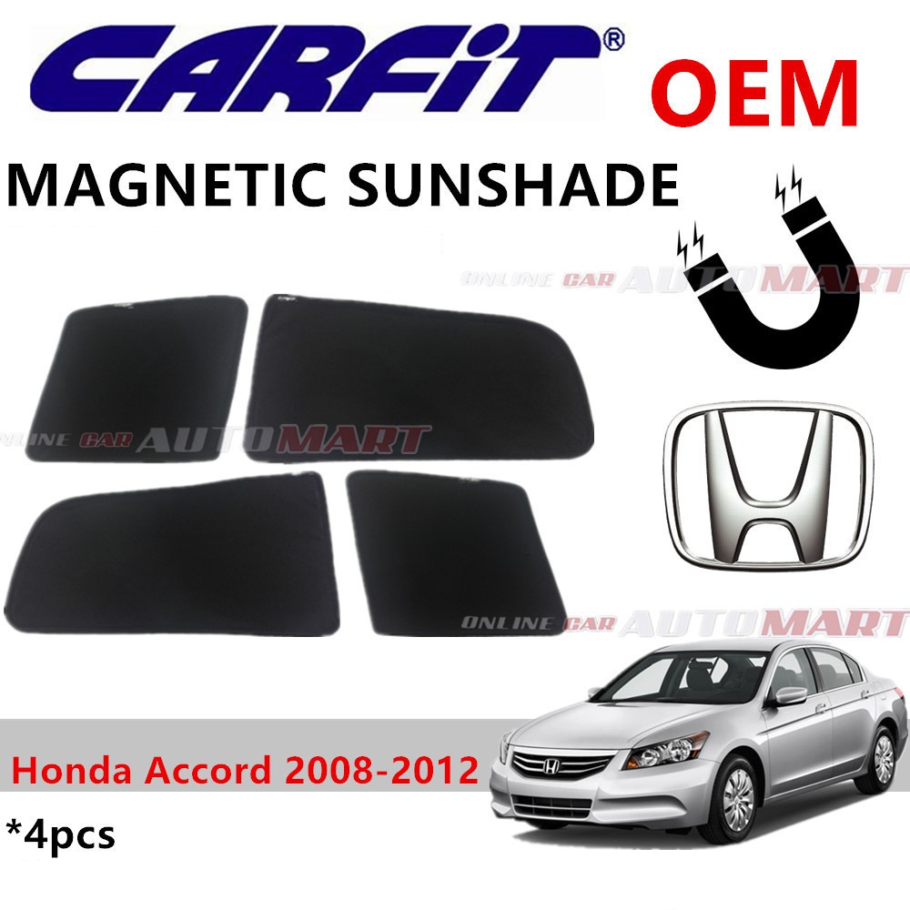 CARFIT OEM Magnetic Custom Fit Sunshade For Honda Accord Yr 2008-2012 (4pcs)