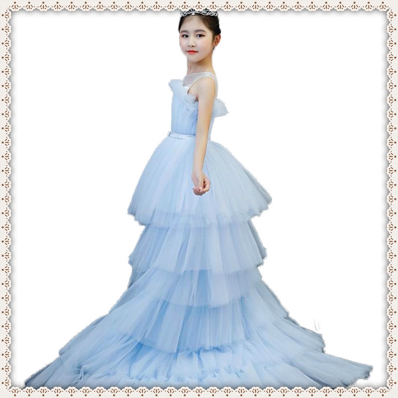 Girls Evening Dress Children S Tail Wedding Dress Host S Birthday
