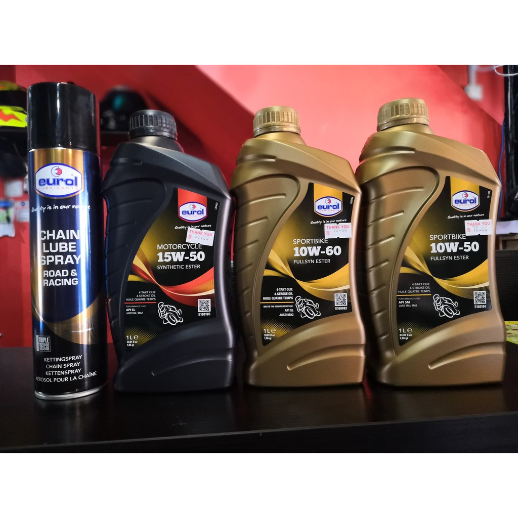 EUROL MOTORCYCLE ENGINE OIL LUBRICANT AND CHAIN LUBE Shopee Malaysia