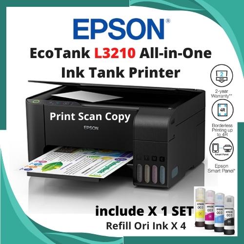 Epson L3210 L3250 AllinOne Refill Ink Printer Wifi/Print/Scan/Copy