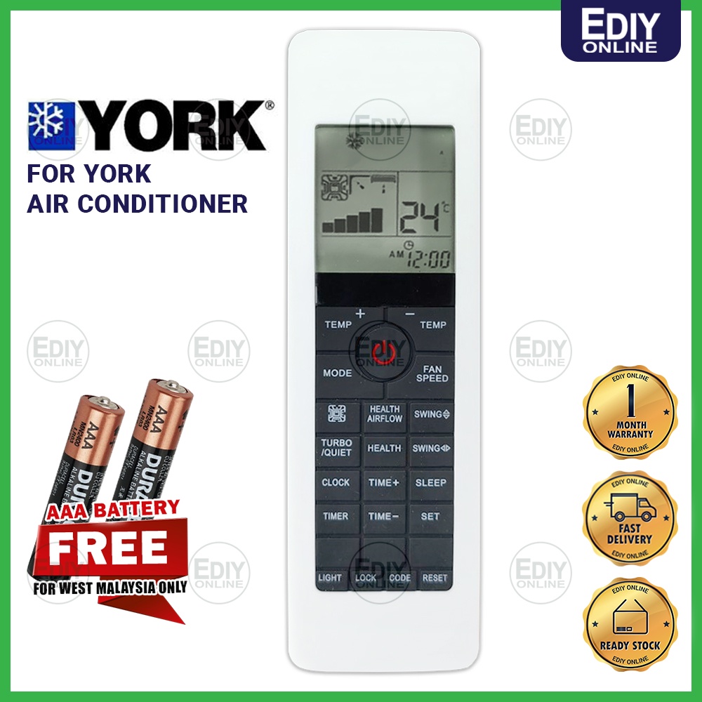 【𝐅𝐑𝐄𝐄 𝐁𝐀𝐓𝐓𝐄𝐑𝐘 𝐀𝐀𝐀 𝐗𝟐】 NEW MODEL York Inverter Air Conditioner Replacement Air Cond Aircond Remote Control YK-2019 008