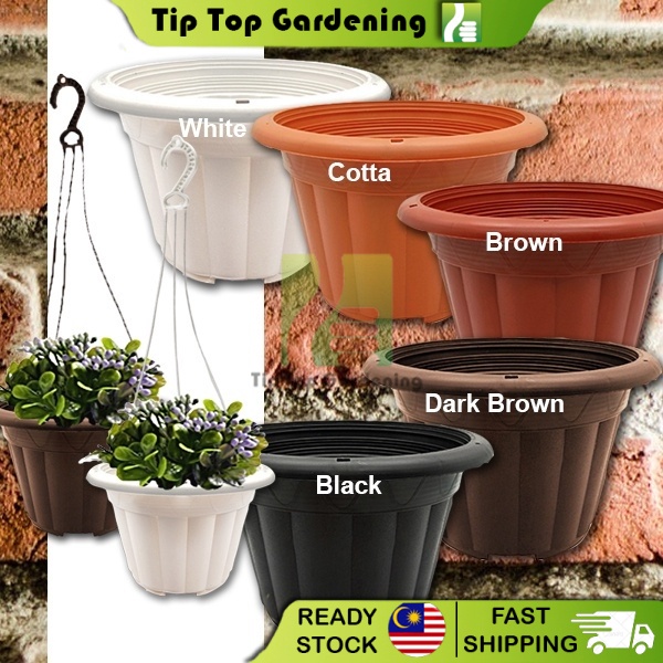 DIAMETER 21CM HANGING PLASTIC FLOWER POT GARDENING PASU BUNGA POKOK DECO CP-220 POT