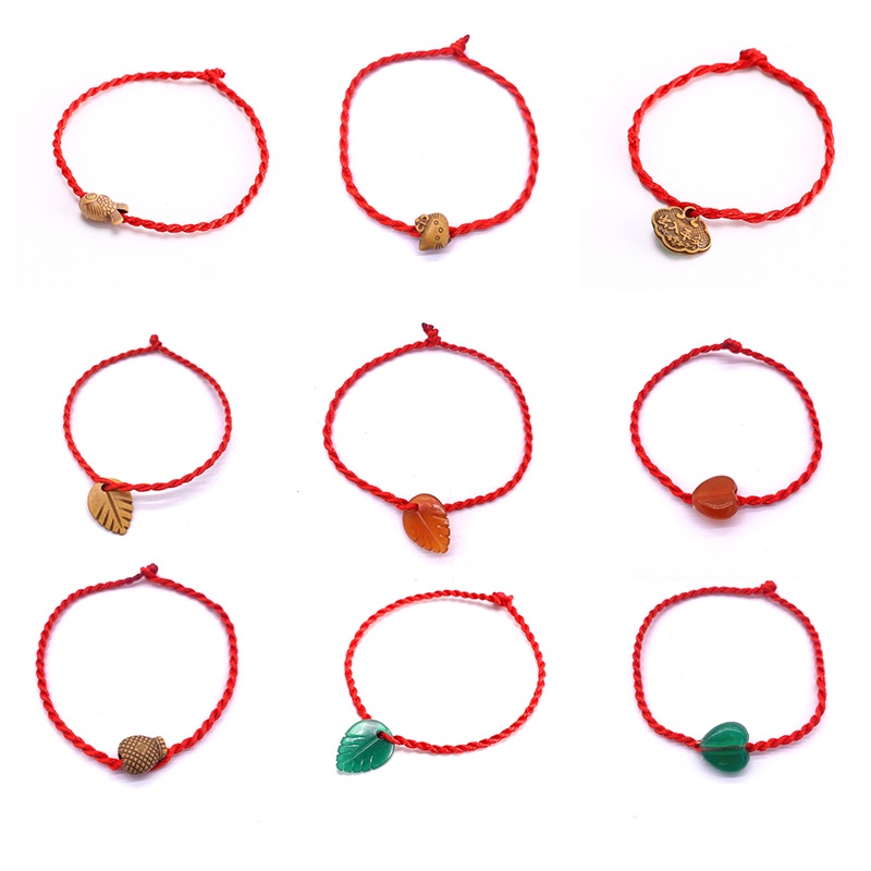 Red hand rope hand-woven rope nylon rope 18cm with small accessories