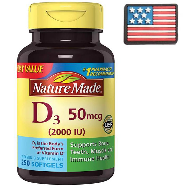 Nature Made Vitamin D3 2000 Iu Softgels 250 Ct