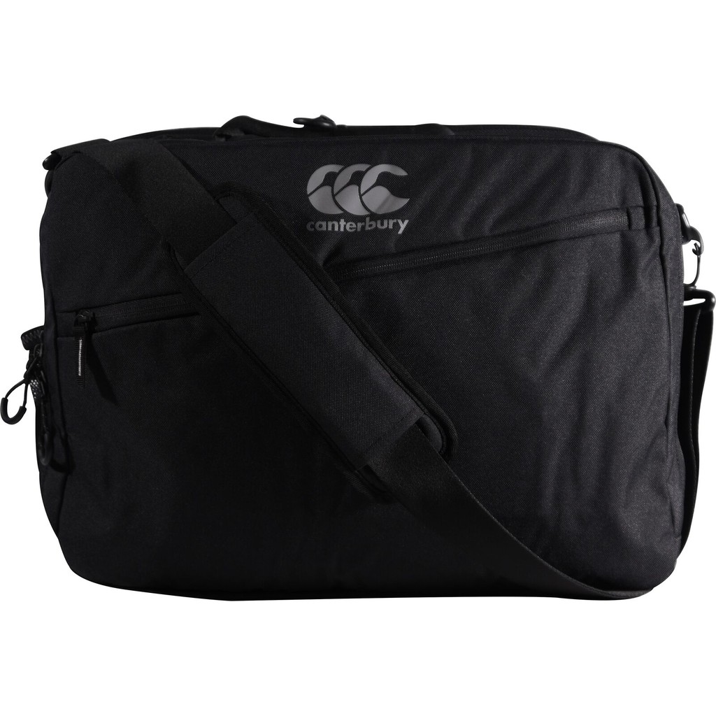 Canterbury Messenger Bag Black Main Zipped Compartment Front and Side Pockets 