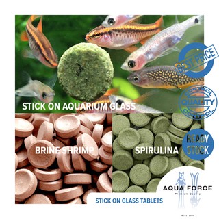 BRINE SHIRMP / SPIRULINA PALLET TABLET /  can stick on aquarium glass  betta - guppy -  betta fry - fish food