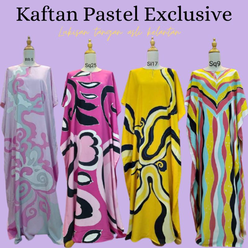 Kaftan Dan Jubah Color Pastel Batik Lukis Tangan Kelantan Shopee Malaysia