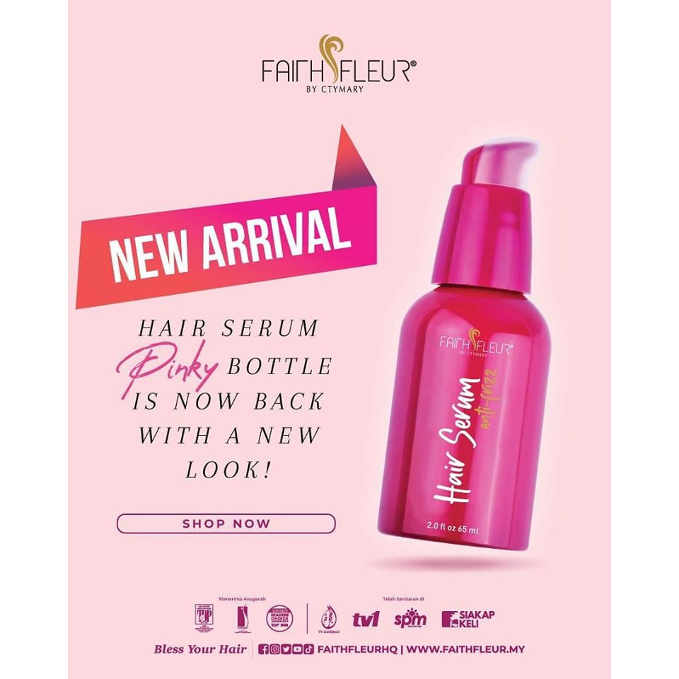  FAITH  FLEUR HAIR SERUM ANTI FRIZZ BOTOL PINK 1PCS 