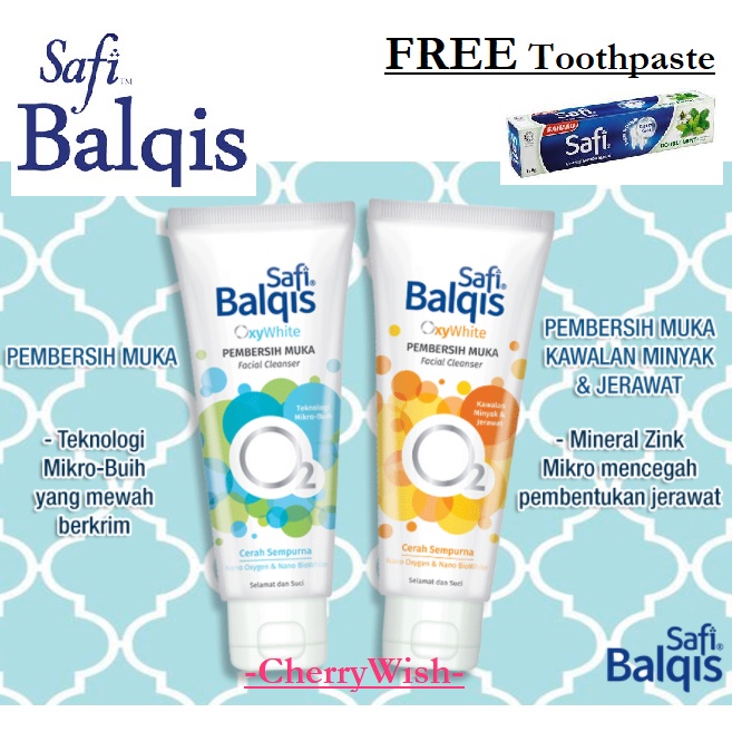 Buy Free Toothpaste 100g Safi Balqis Oxywhite Pembersih Muka Cleanser Oil Acne Control Kawalan Minyak Seetracker Malaysia