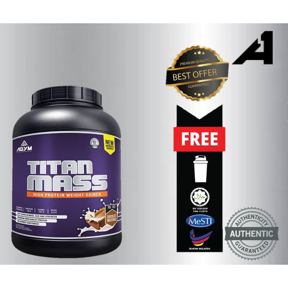 Agym Nutrition Titan Mass 2kg Halal Weight Mass Gain Muscle Building Bulking Sizing 5 0