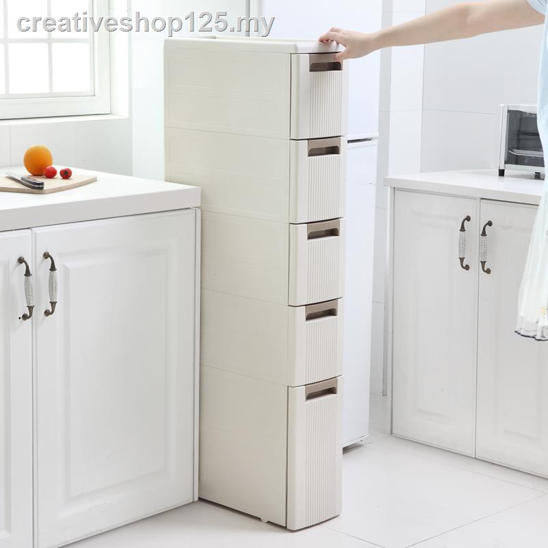 Caught Between 18 Cm Wide To Receive Ark Drawer Gap Narrow Toilet Plastic Storage Cabinet Kitchen Refrigerator Shelf Shopee Malaysia
