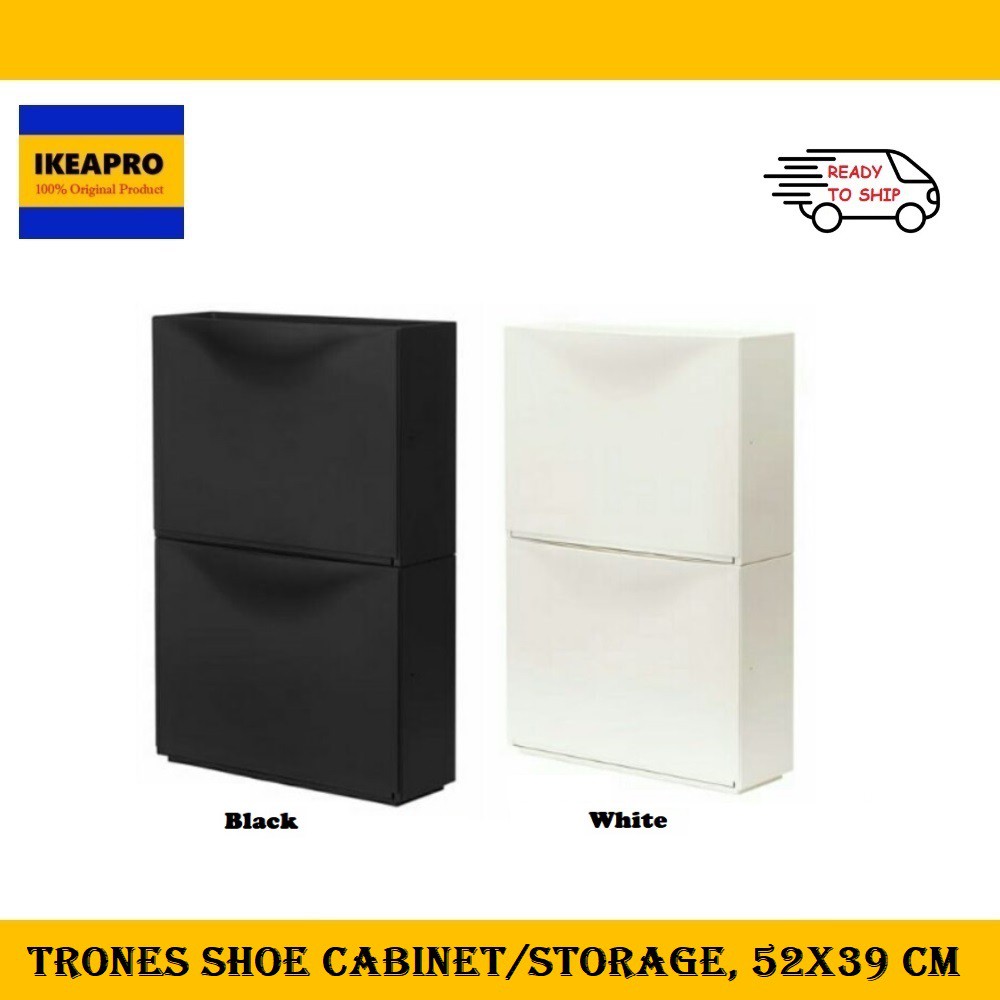 Ready Stock Ikea Trones Shoe Cabinet Storage Black White