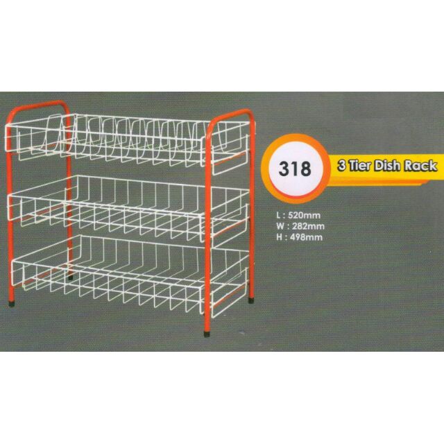 3 tier table top dish rack Rak Pinggan Cawan Dan Gelas/ Dish Rack