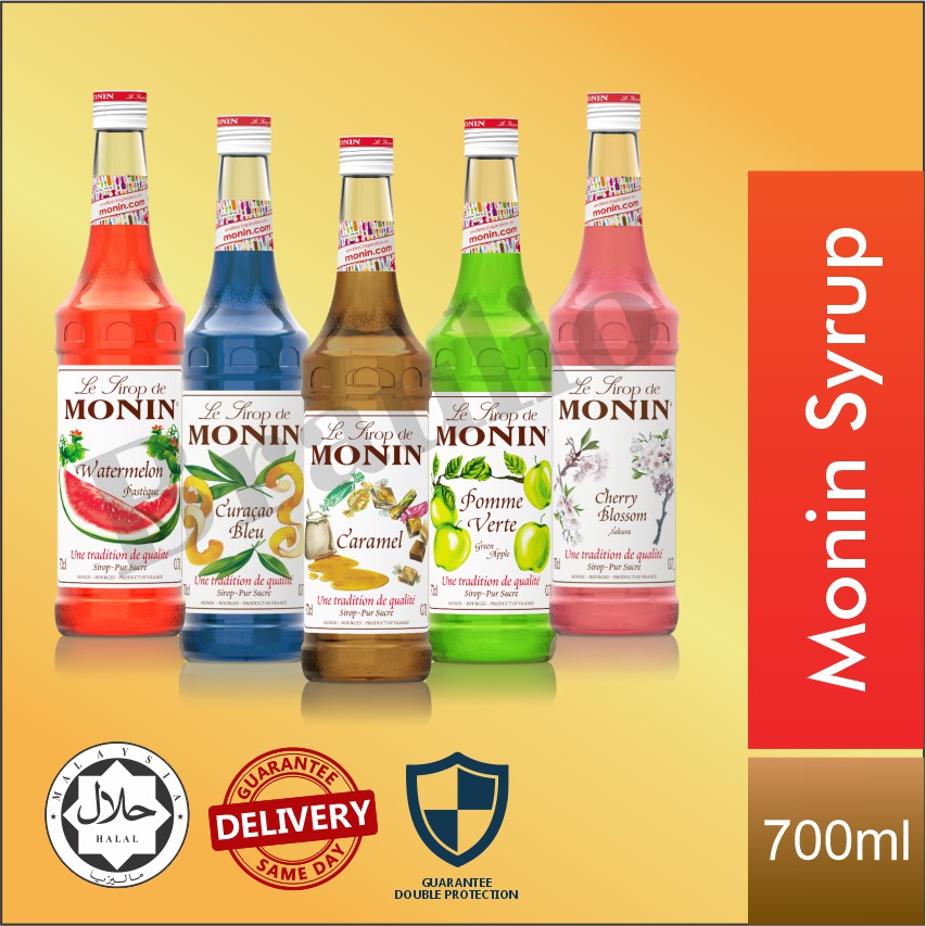 Monin Syrup Blue Lagoon Grenadine Mint Lychee Blueberry Green Apple Flavour 700ml Shopee