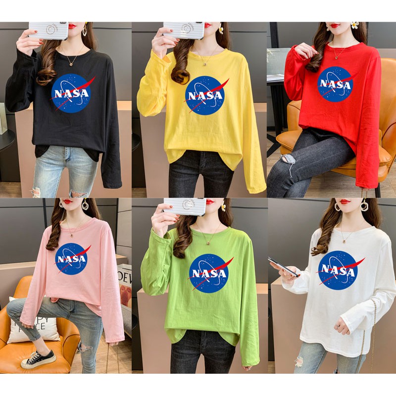 NASA Baju T-shirt Lengan Panjang Perempuan Muslimah Wanita Murah Women