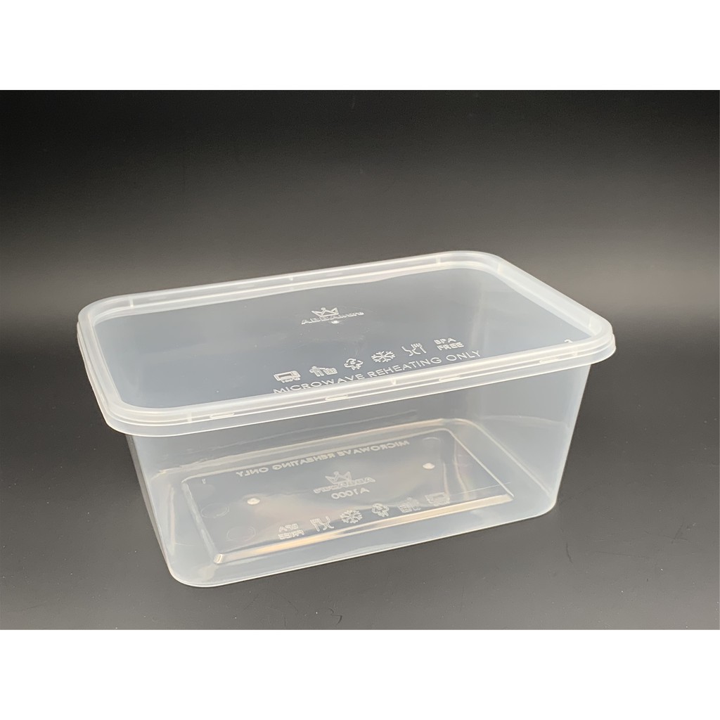 A1000 Rectangular Disposable Plastic Food Container 50sets Abba Ware A1000 1000ml Shopee Malaysia