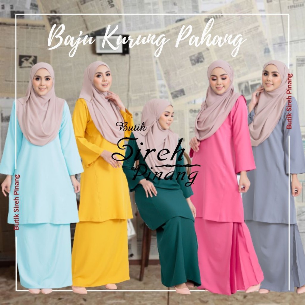 Baju Kurung Pahang Crepe Plain by Butik Sireh Pinang  Shopee Malaysia