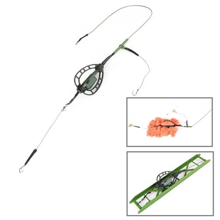 Carp Fishing Method Two Hooks Feeder Cage Hook Hair Rig Set Group