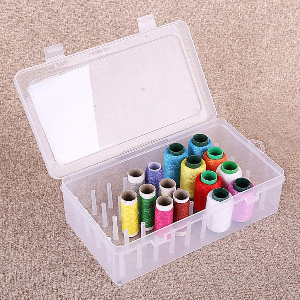 [Ready Stock] Thread Box Empty Transparent Storage Container Sewing