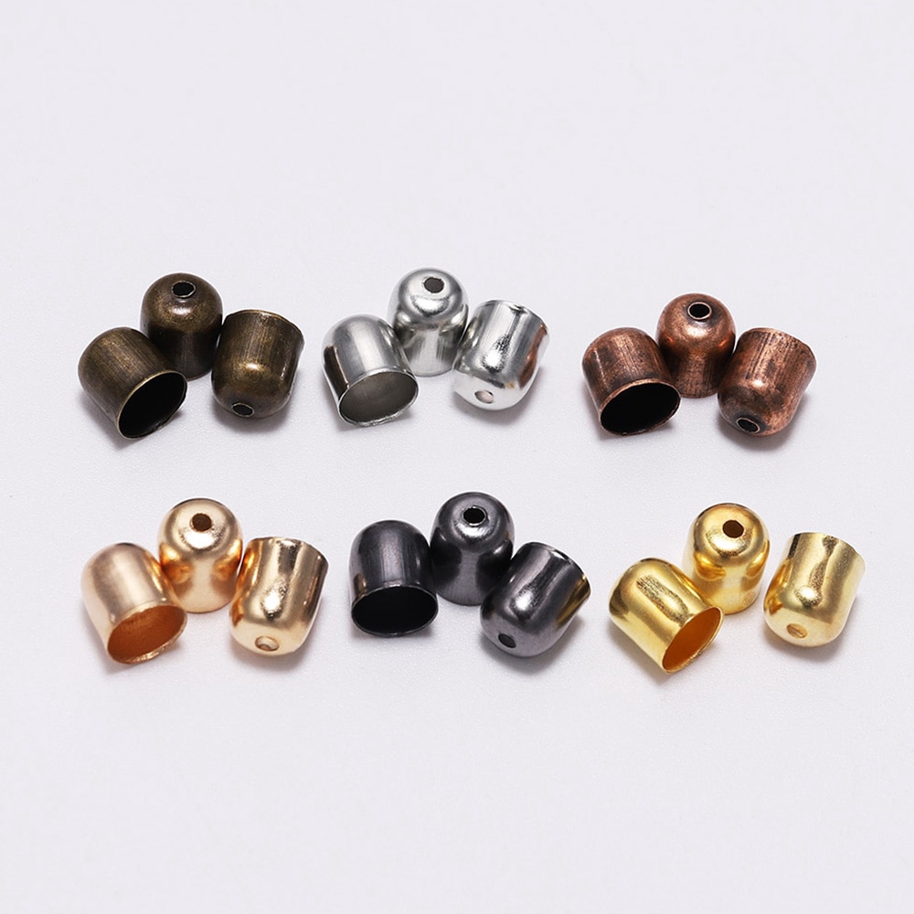 200 Pcs DIY End Bead Cap for Tassel Cord Jewelry Necklace Findings 6mm//10mm