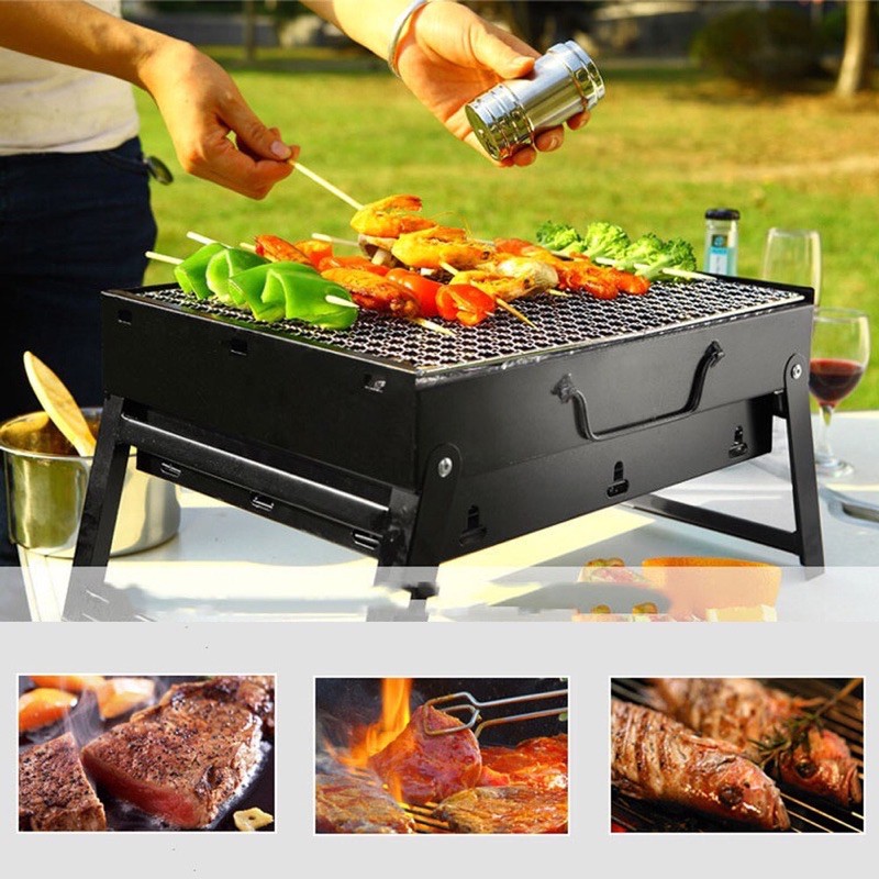 Portable BBQ Stove BBQ Grill Set BBQ Lipat Steel Stove Portable Tempat ...