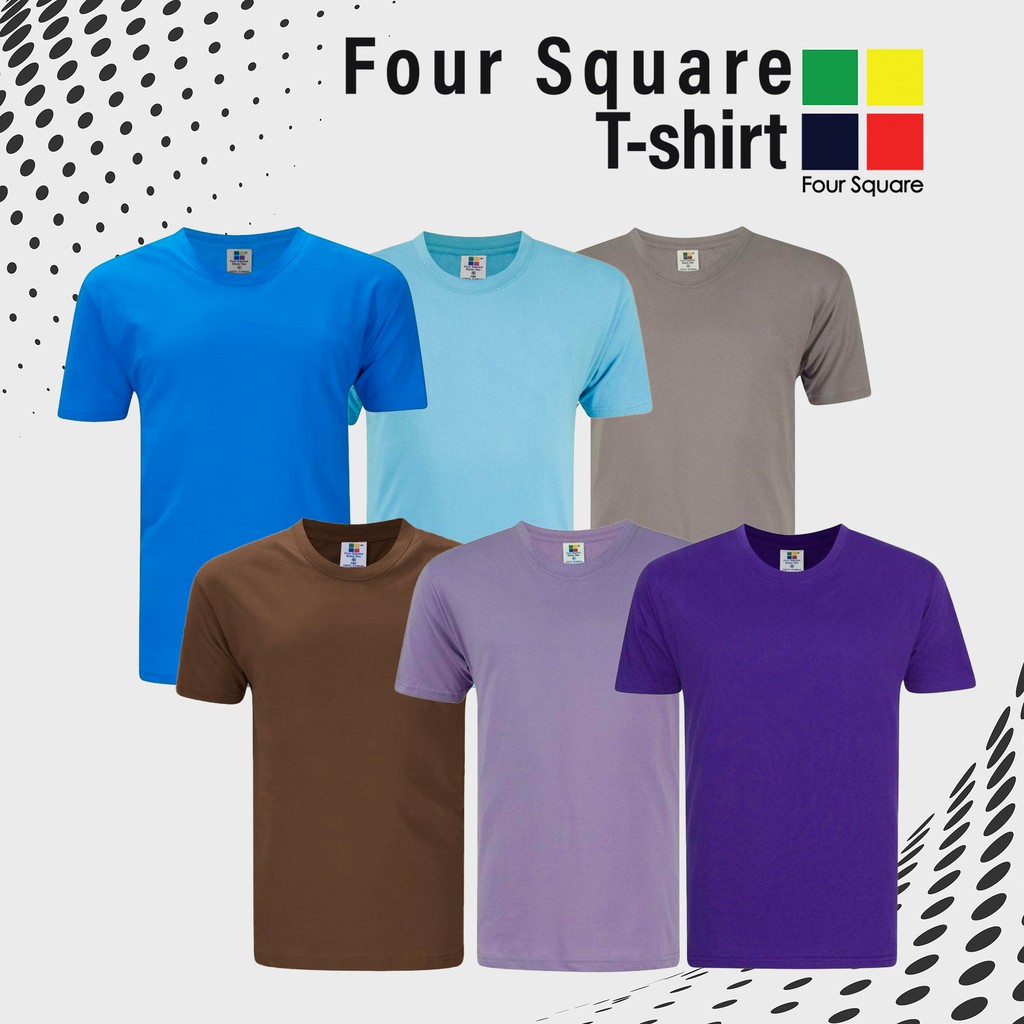 FOURSQUARE Basic Short Sleeve Round Neck 100% Cotton Plain T-Shirt 160gsm  / Casual Plain T-Shirt Short Sleeve