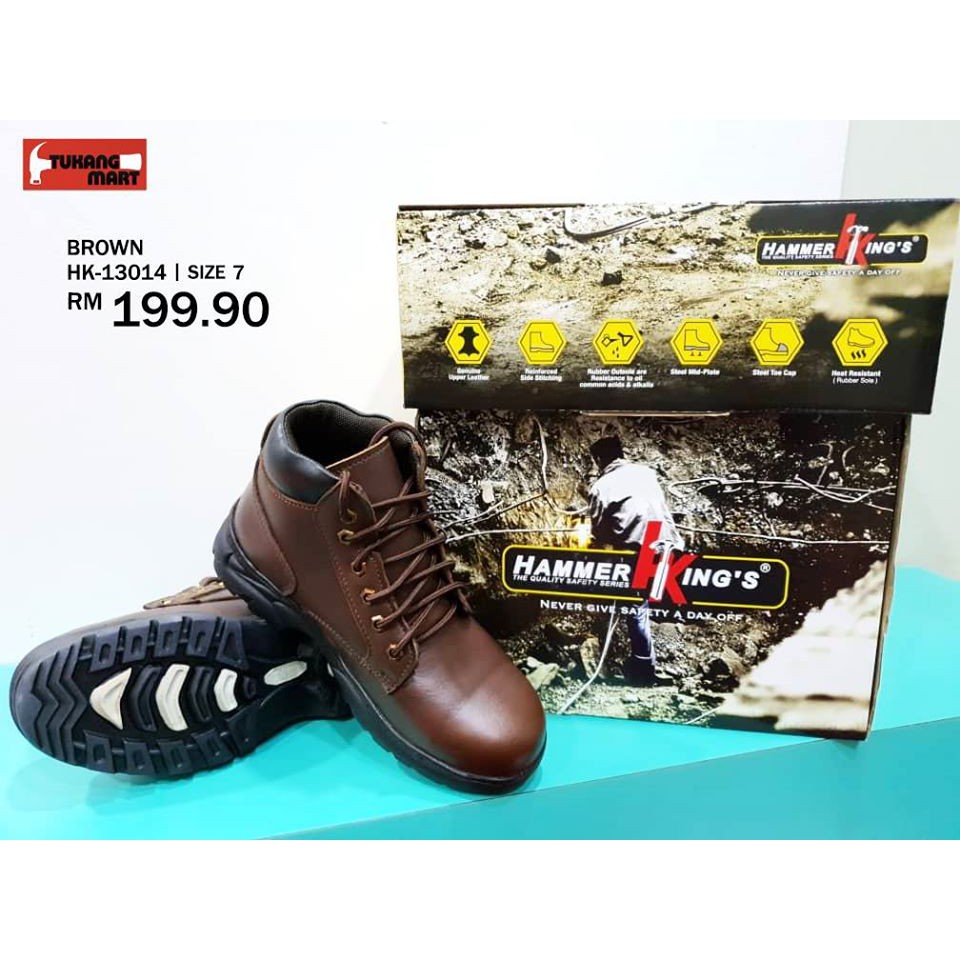 HK13014 HAMMER KING SAFETY SHOES BROWN Shopee Malaysia