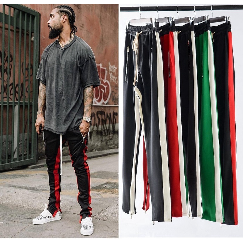 mens full side zip sweatpants