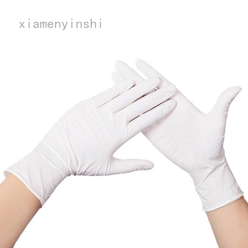 clear rubber gloves